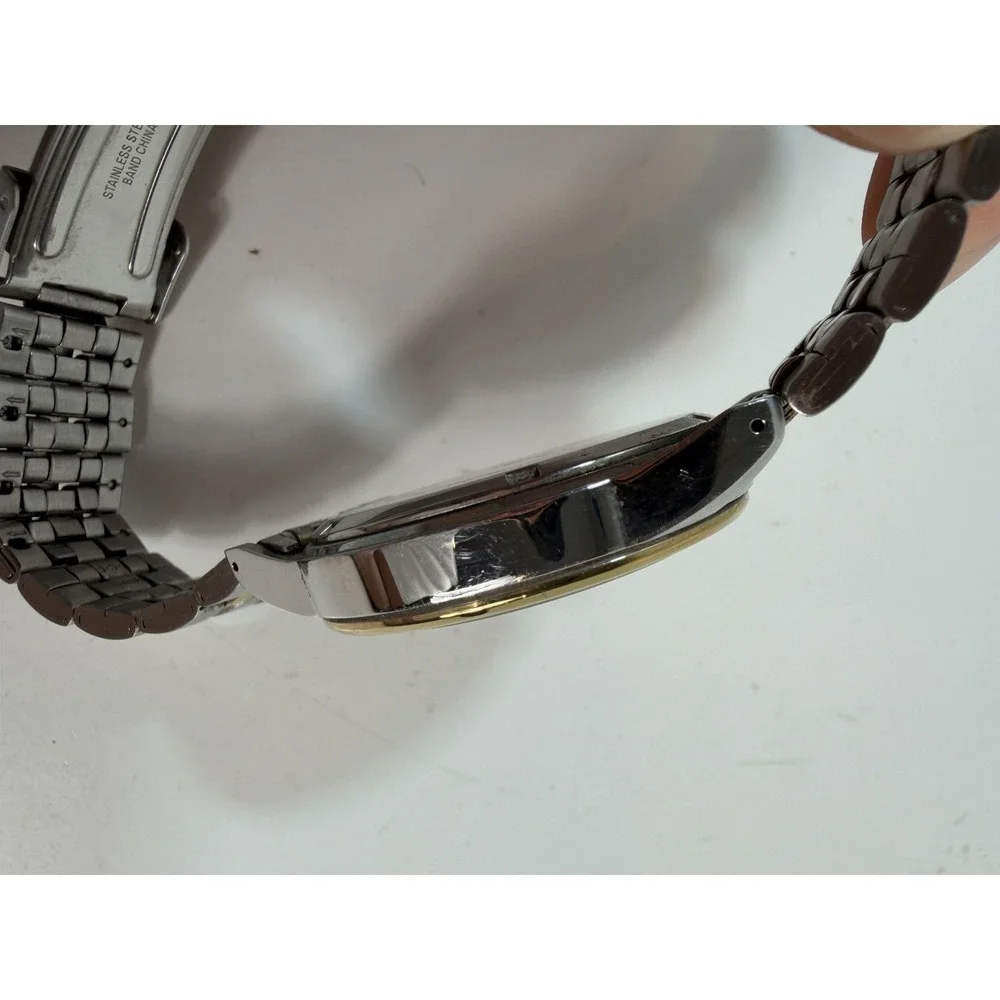 Seiko Chronograph 100M Two Tone Men's Watch 7T92-0PP0 New Battery